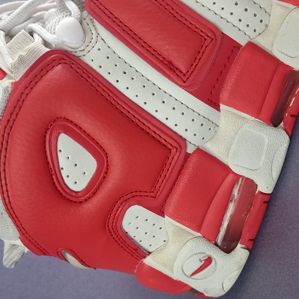 Nike Air More Uptempo Varsity Red Athletic Shoes 414962-100 - Picture 4 of 14